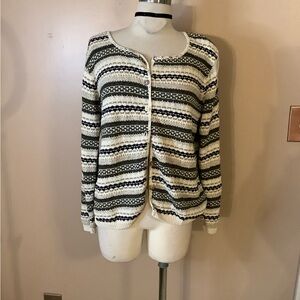 Reba Rose Vintage Retro 90’s Y2K Knit Button Up Sweater Medium Cottagecore